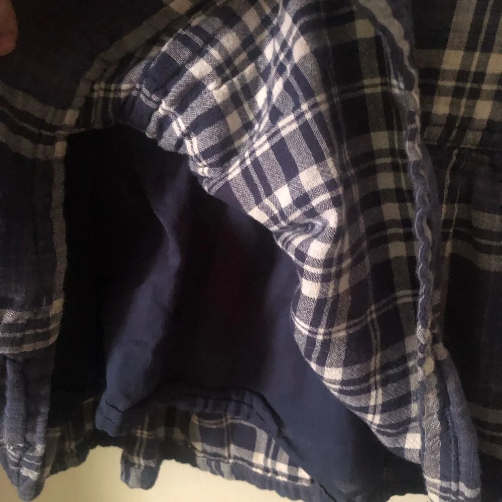 GAP Navy Plaid Short-Sleeve Drop-waist Dress S (6/7)